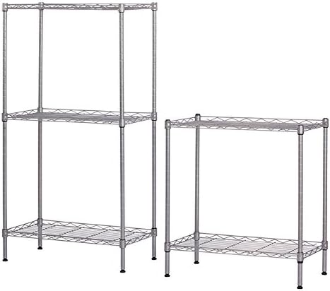 5 Tier Adjustable Storage Shelf Metal Storage Rack Wire Shelving Unit Storage Shelves Metal for Pantry Closet Kitchen Laundry (Silver13)