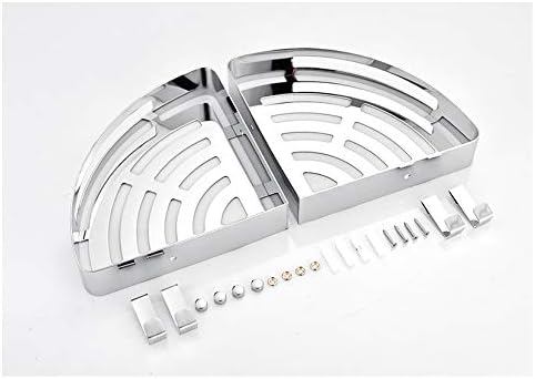 NearMoon Bathroom Shower Caddy 2 Pack, No Drill 304 Stainless Steel Shower Organizer with 2 Hooks (Corner Shelf, Chrome)