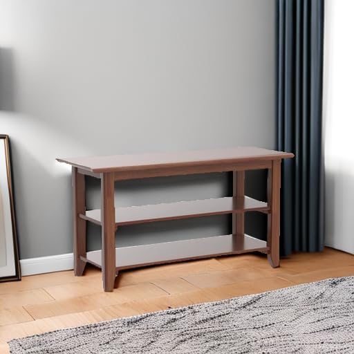XKZG Storage Bench Wooden Shoe Rack Bench Rustic Solid Wood Entryway Bench (Brown,31.5")-NeatNest