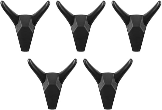 Coat Hooks Hat Hooks Wall Mounted for Hanging Clothes, Heavy Duty Modern Towel Rack Black, 5 Pack-NeatNest