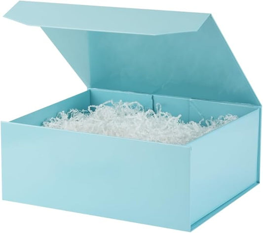 6 Pcs Blue Gift Boxes Large 13x11x5.3 Inch Magnetic Gift Boxes with Crinkle Paper for Presents-NeatNest
