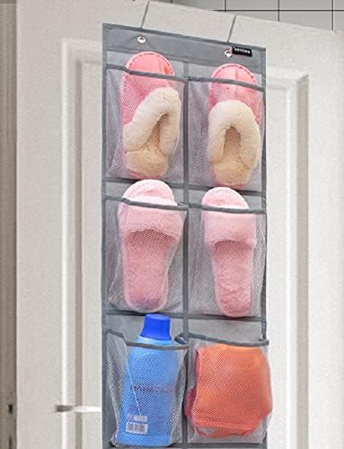 Over The Door Hanging Closet Shoes Holder Organizer Shoe Storage Shoe Rack with 6 Mesh Pockets (6 Pockets)-NeatNest