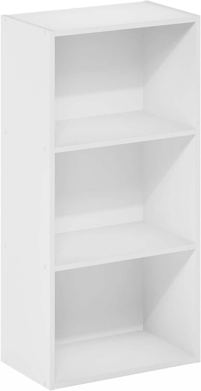 Furinno Luder 3-Tier Open Shelf Bookcase, White-NeatNest