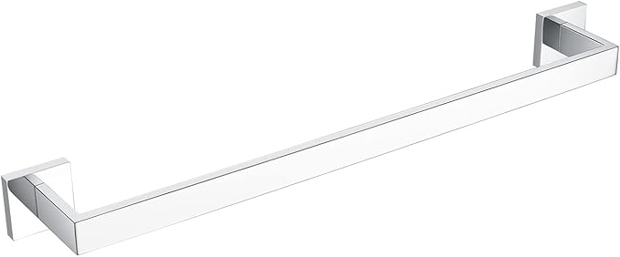 Bagnolux 22 Inch Chrome Bathroom Accessories, Polished Chrome Towel Rack for Bathroom Wall Mounted Towel Bar, Heavy Duty Modern Towel Holder Single Towel Rod (Total Length 23.6-Inch)