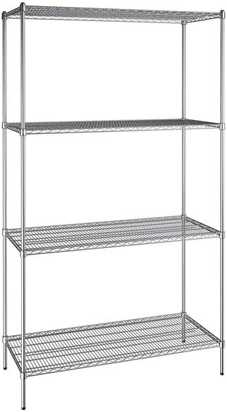 24" x 54" NSF Chrome 4-Shelf Kit with 96" Posts, Heavy Duty Storage Shelving, Wire Shelving Kit, NSF Commercial Storage Rack Unit