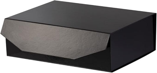 1Pcs 13x9x4 Inches Black Gift Boxes with Lids for Presents Magnetic gift box large Gift Box for Bridesmaid Proposal，Groomsman (Glossy Black)-NeatNest