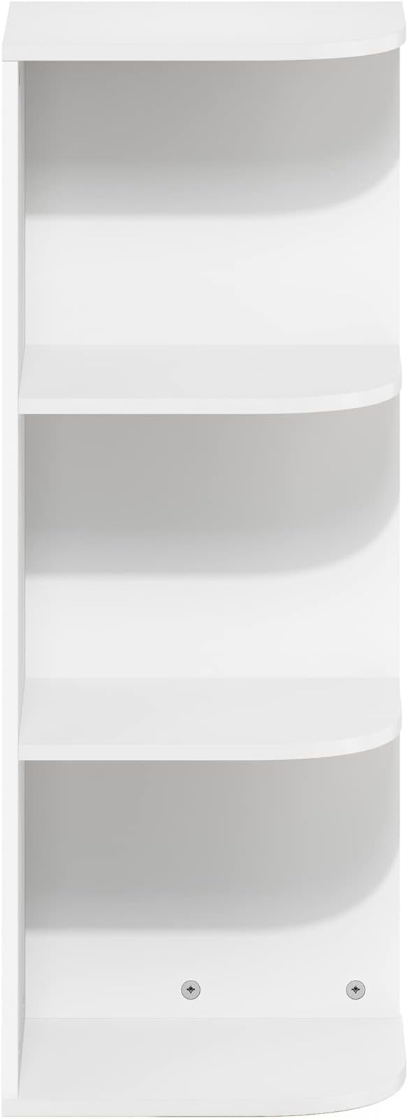 Furinno Pasir 3-Tier Corner Open Shelf Bookcase, White-NeatNest
