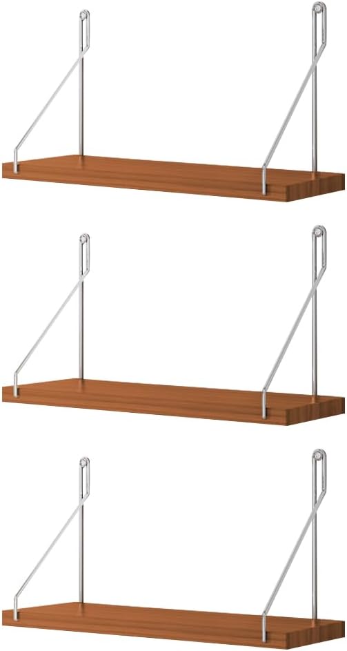 Dixiao 3 Pack Floating Shelves for Wall Storage Décor Wall Mounted Floating Shelves, Modern Home Décor (Walnut, 40 * 20 * 1.5cm)-NeatNest
