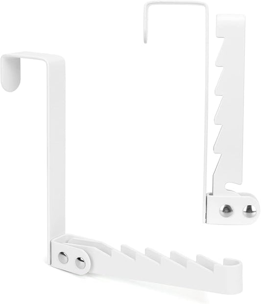 FYY Over The Door Hooks Hanger, 1 Pack Collapsible Folding Over The Door Organizer Rack Space Saving Hanging Storage Hanger for Clothes, Coats, Towels for Bedroom Bathroom White-NeatNest