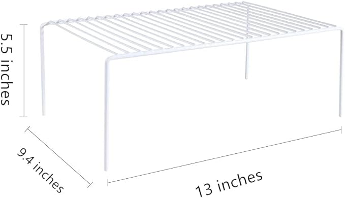 Cabinet Storage Shelf Rack Set of 6, Medium (13 x 9.4 inch) Rustproof Metal Wire Kitchen Cabinet Organizer and Storage, Cupboard Spice Shelf Rack for Plate, Dish, Counter & Pantry Organization-NeatNest