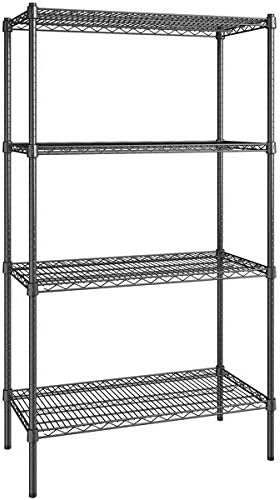 18" x 36" NSF Black Epoxy 4-Shelf Kit with 72" Posts, Commercial Storage Rack Unit, Heavy Duty Storage Shelving, Wire Shelving Kit, Adjustable Rack Strong Steel, Multipurpose Wire Shelf