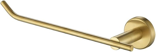 JQK Brass Gold Hand Towel Bar, Stainless Steel Towel Ring for Bathroom, 9 Inch Necklace Holder Brushed Golden Wall Mount Left Hand, TR101-BG