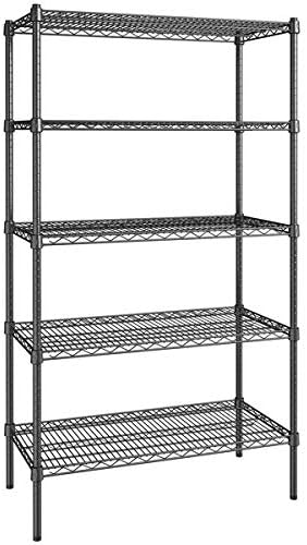 18" x 36" NSF Black Epoxy 5-Shelf Kit with 72" Posts, Commercial Storage Rack Unit, Heavy Duty Storage Shelving, Wire Shelving Kit, Adjustable Rack Strong Steel, Multipurpose Wire Shelf