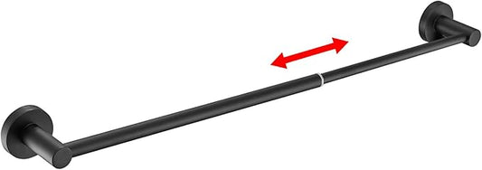 Adjustable Towel Racks Bathroom Towel Drying Rack Wall Mounted Expandable Towel bar 15.7-27.7 inches can be Extended Telescopic Towel bar (Black)