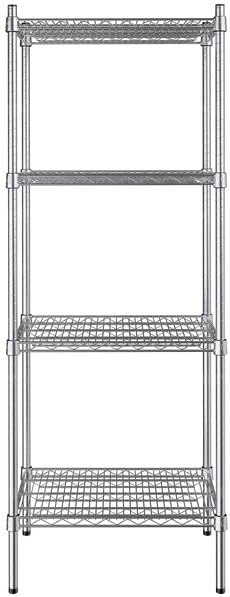 18" x 24" NSF Stainless Steel 4-Shelf Kit with 64" Posts, Heavy Duty Storage Shelving, Wire Shelving Kit, NSF Commercial Storage Rack Unit