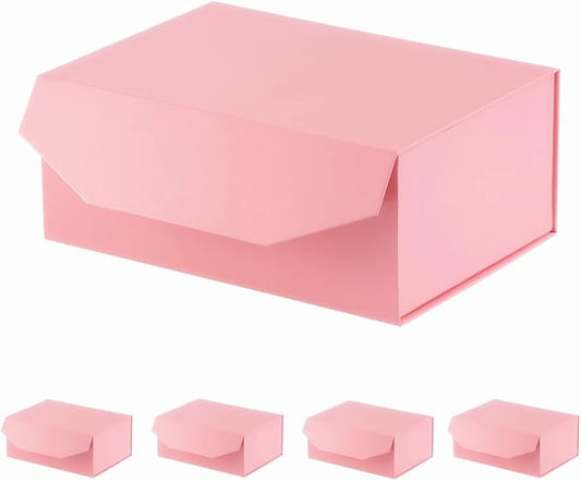 5Pcs 9.5x7x4 Inches Pink Gift Box with Lids for Presents Magnetic Gift Box Small Gift Boxes for Packaging，Bridesmaid Proposal，Groomsman (Glossy Pink)-NeatNest