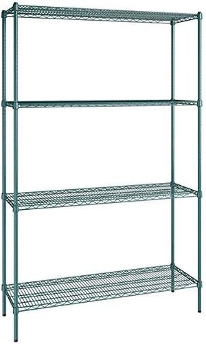 18" x 54" NSF Green Epoxy 4-Shelf Kit with 86" Posts, Heavy Duty Storage Shelving, Wire Shelving Kit, NSF Commercial Storage Rack Unit