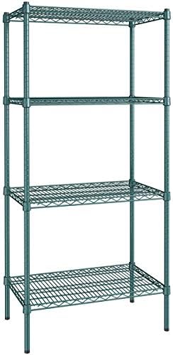 18" x 30" NSF Green Epoxy 4-Shelf Kit with 64" Posts, Heavy Duty Storage Shelving, Wire Shelving Kit, NSF Commercial Storage Rack Unit