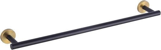 GERZWY SUS 304 Stainless Steel 24-Inch Bathroom Towel Bar Modern Round Style Bath Towel Bar Wall Mount (Black & Gold) AG1101C60-BD