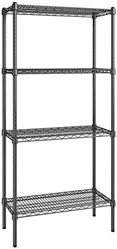 14" x 30" NSF Black Epoxy 4-Shelf Kit with 64" Posts, Heavy Duty Storage Shelving, Wire Shelving Kit, NSF Commercial Storage Rack Unit