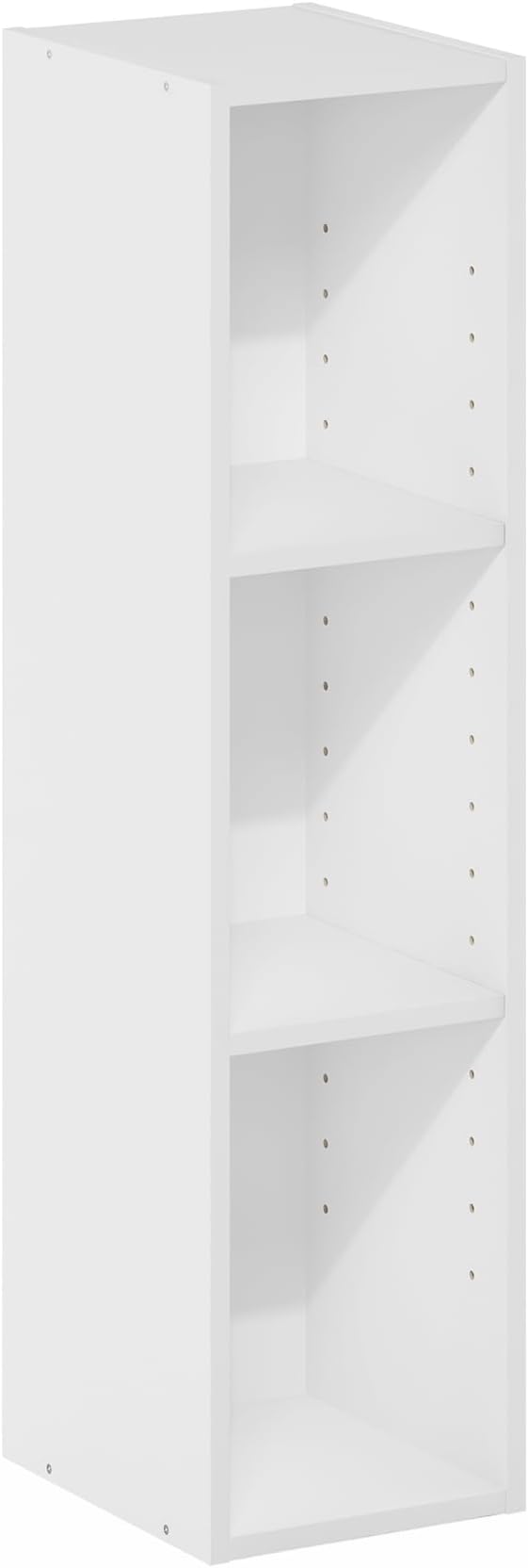 Furinno Fulda 3-Tier Space Saving Storage Shelf Bookcase, 8-Inch Width, White-NeatNest