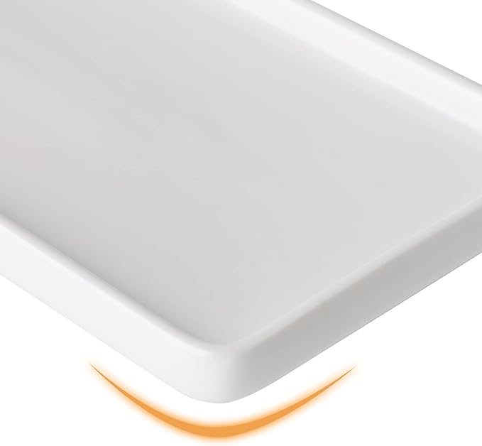 Gurygo 2 Pack 10" Bathroom Tray, Ceramic Vanity Trays for Bathroom, Small Ceramic Trays, Kitchen Soap Tray for Kitchen Counter (White, 10",Set/2)-NeatNest