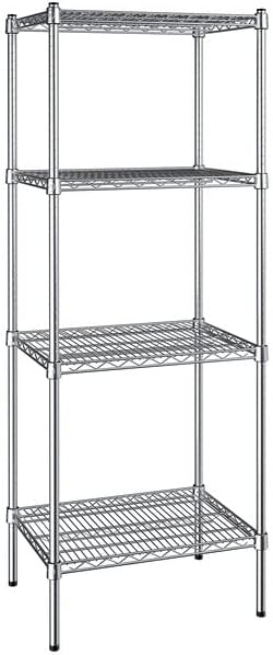 18" x 24" NSF Chrome 4-Shelf Kit with 64" Posts, Heavy Duty Storage Shelving, Wire Shelving Kit, NSF Commercial Storage Rack Unit
