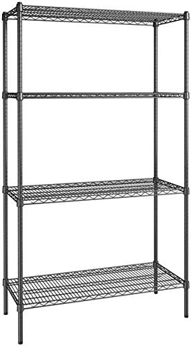 18" x 42" NSF Black Epoxy 4-Shelf Kit with 74" Posts, Heavy Duty Storage Shelving, Wire Shelving Kit, NSF Commercial Storage Rack Unit