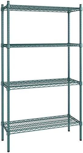 14" x 36" NSF Green Epoxy 4-Shelf Kit with 64" Posts, Heavy Duty Storage Shelving, Wire Shelving Kit, NSF Commercial Storage Rack Unit