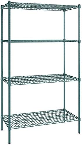 21" x 42" NSF Green Epoxy 4-Shelf Kit with 74" Posts, Heavy Duty Storage Shelving, Wire Shelving Kit, NSF Commercial Storage Rack Unit
