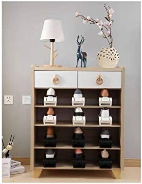 Shoe Slots Organizer, 8 PCS Adjustable Shoe Rack Stacker Storage Space Saver, Double Deck Shoe Rack Holder for Closet Organization, Black-NeatNest