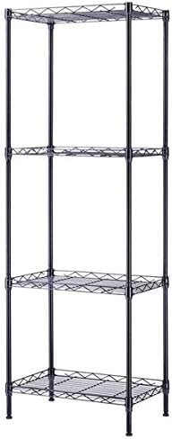 4 Tier Adjustable Storage Shelf Metal Storage Rack Wire Shelving Unit Storage Shelves Metal for Pantry Closet Kitchen Laundry (Black4)