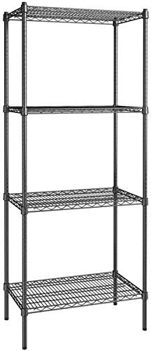 18" x 30" NSF Black Epoxy 4-Shelf Kit with 74" Posts, Heavy Duty Storage Shelving, Wire Shelving Kit, NSF Commercial Storage Rack Unit