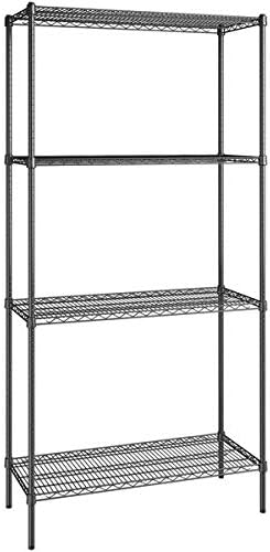 18" x 42" NSF Black Epoxy 4-Shelf Kit with 86" Posts, Heavy Duty Storage Shelving, Wire Shelving Kit, NSF Commercial Storage Rack Unit
