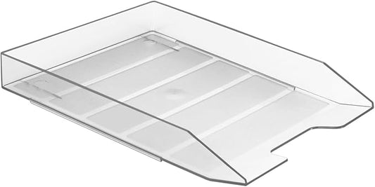 Acrimet Stackable Letter Tray Front Load, Letter Size, Plastic, Clear Crystal Color, 1 Unit-NeatNest