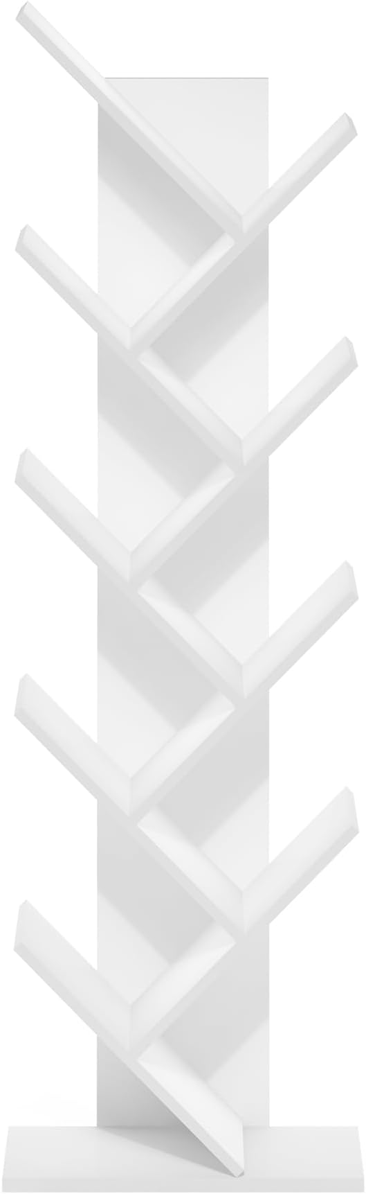 Furinno Tree Bookshelf 9-Tier Floor Standing Tree Bookcase, White-NeatNest