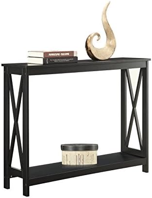 Convenience Concepts Oxford Console Table 39.5" - Sofa Table with Storage Shelf, Transitional Entryway Hall Table for Living Room and Bedroom, Display Foyer Table, Black-NeatNest