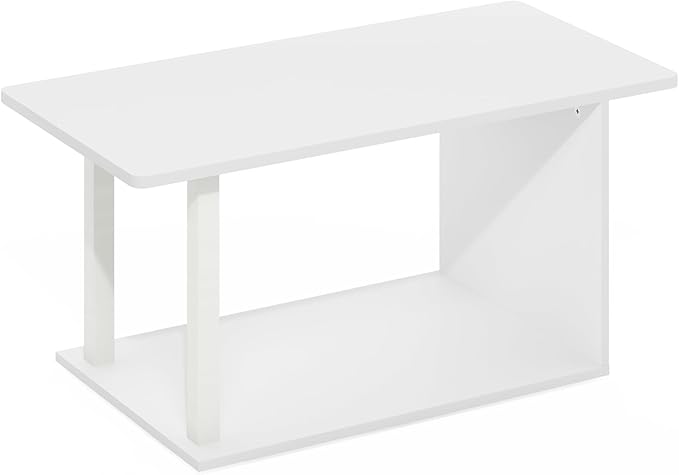 Furinno Basic Home Living Coffee Table, White/White-NeatNest