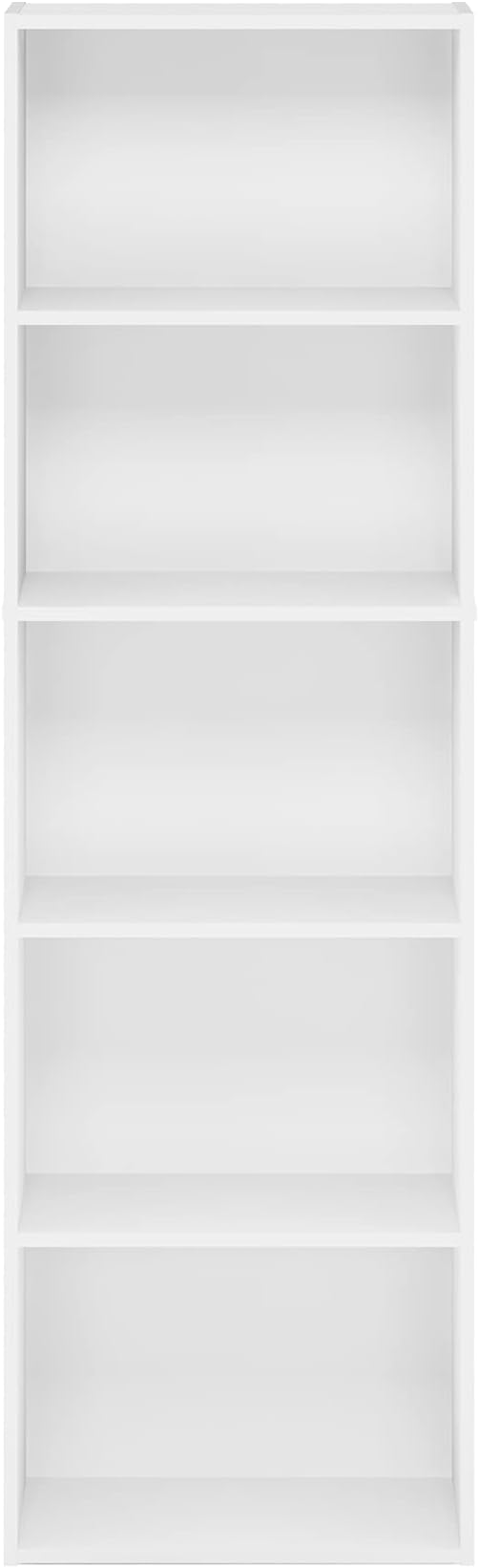 Furinno Luder Bookcase / Book / Storage , 5-Tier, White-NeatNest