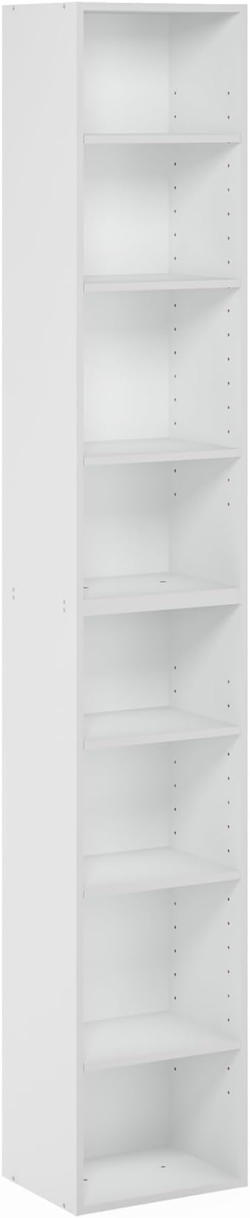 Furinno Pasir 8-Tier Open Shelf Bookcase, White-NeatNest