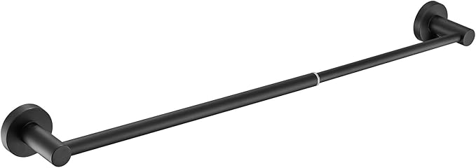 Adjustable Towel Racks Bathroom Towel Drying Rack Wall Mounted Expandable Towel bar 15.7-27.7 inches can be Extended Telescopic Towel bar (Black)