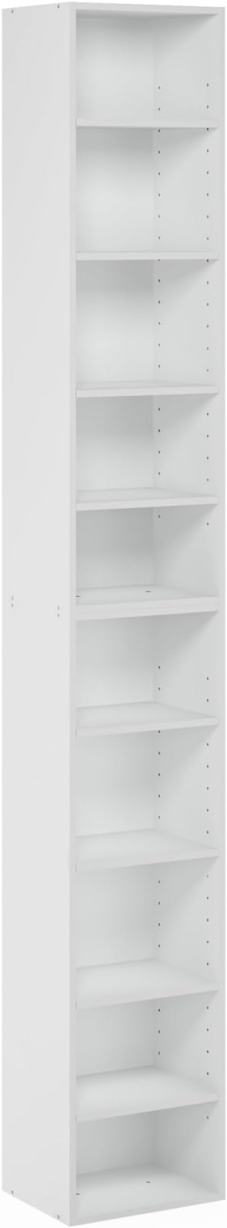 Furinno Pasir 10-Tier Open Shelf Bookcase, White-NeatNest