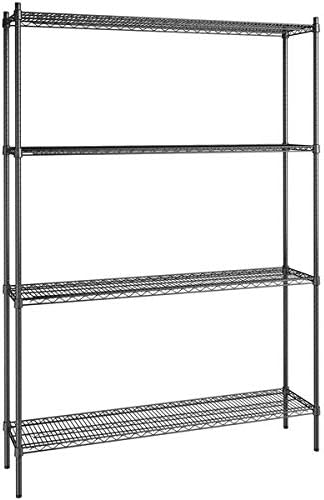 14" x 60" NSF Black Epoxy 4-Shelf Kit with 86" Posts, Heavy Duty Storage Shelving, Wire Shelving Kit, NSF Commercial Storage Rack Unit