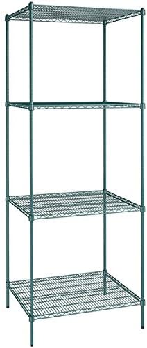 30" x 36" NSF Green Epoxy 4-Shelf Kit with 96" Posts, Heavy Duty Storage Shelving, Wire Shelving Kit, NSF Commercial Storage Rack Unit