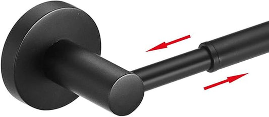 BESy Adjustable 15 to 26 Inch Single Bath Towel Bar Rack for Bathroom Accessories SUS304 Stainless Steel Towel Holder, Wall Mount with Screws Hand Towel Bar Rod Hotel Style, Matte Black-NeatNest