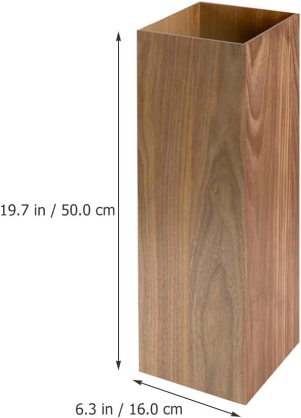 HOMSFOU Umbrella Stand Wood Umbrella Holder Farmhouse Umbrella Bucket Square Wooden Umbrella Holder Canes Walking Sticks Holder for Home Office Entryway 6.3"L x 6.3"W x 19.7"H