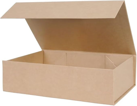 Aimyoo Brown Collapsible Gift Box with Magnetic Closure Lids 10.5x7x3 in, Bridesmaid Groomsman Proposal Boxes, Rectangle Storage Box 1 Pack-NeatNest