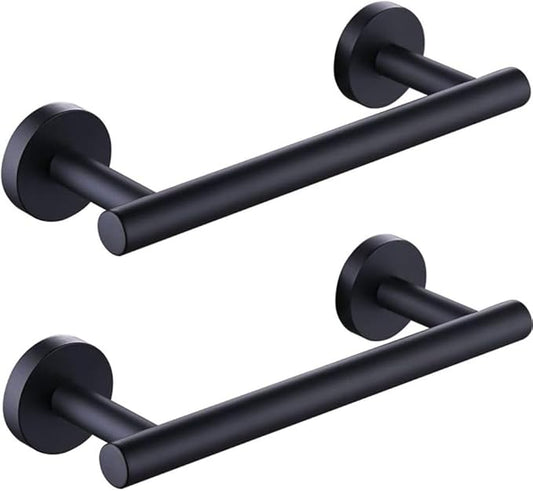 9 Inch Towel Bar 2 Pack for Bathroom 9/12/16/24/28/33 Inch Kitchen Hand Towel Holder Matted Black Stainless Steel 304 RUSTPROOF Wall Mount Towel Rod 2 of Pack (2, Matted Black, 9 Inch)