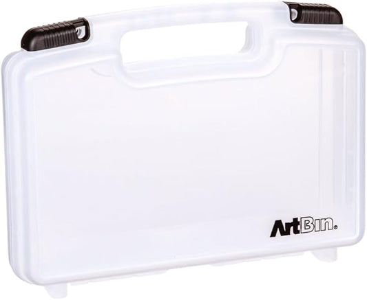 ArtBin 8014AB 14 Inch Quick View Carrying Case - 14 in. x 3.375 in. x 10.25 in., Lockable Art and Craft Supply Storage with Latches and Handles, Portable, Clear