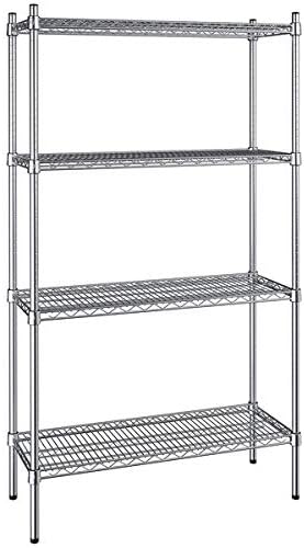 14" x 36" NSF Chrome 4-Shelf Kit with 72" Posts, Commercial Storage Rack Unit, Heavy Duty Storage Shelving, Wire Shelving Kit, Adjustable Rack Strong Steel, Multipurpose Wire Shelf